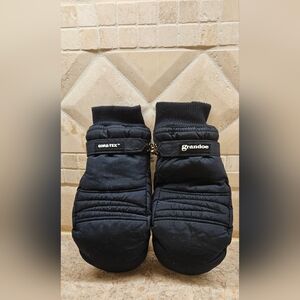 Grandoe Gore-Tex Mittens Leather Snow Ski Womens M Black